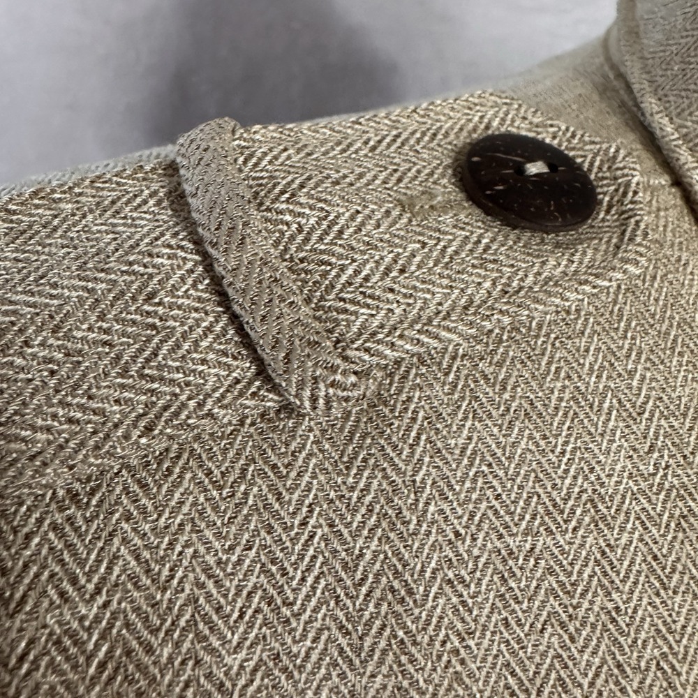 Vintage Maxi‎ Jacket Shirt Dress Size 14 P Herringbone Belted Safari Western 90s - Picture 7 of 16